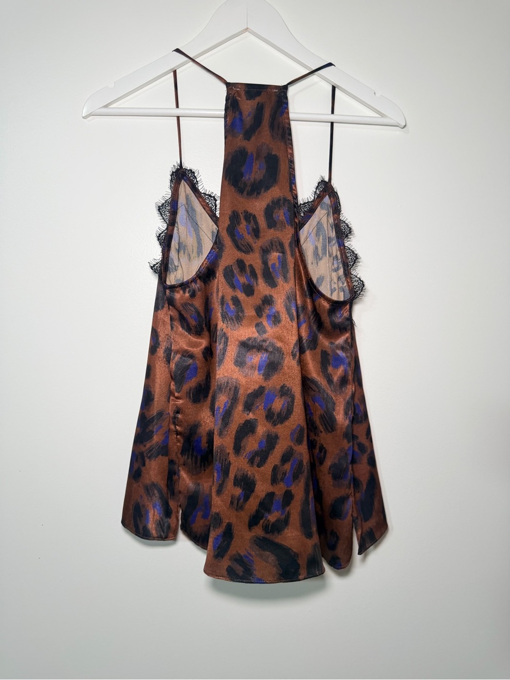 Karlie Satin Animal-Print Cami in Brown and Blue - Picture 4 of 4